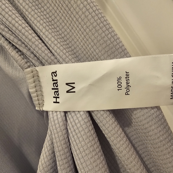 HALARA Silver Ruched Wide Leg Jumpsuit V-Neck - Picture 4 of 4